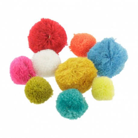 pompons tout fait multicolore